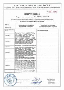 Сертификат на Саморез кровельный окрашенный (RAL) 5