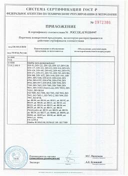 Сертификат на Карабины винтовые для соединения цепей ART 9077 6